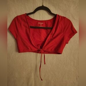 Pacsun SwimTie-Front Short Sleeve Crop Top Size M NWOT
